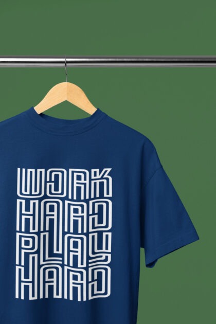 Work Hard Play Hard Motivational readymade DTF Sticker T-shirt Printing